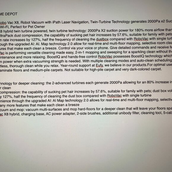 eufy by Anker, RoboVac X8, Robot Vacuum with iPath Laser Navigation Twin-Turbine - Picture 10 of 14